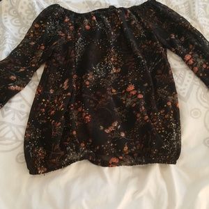 Sheer, floral print boho top